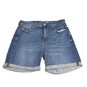 Old Navy O.G. Straight Denim Bermuda Shorts Women's Size 16 Dark Wash